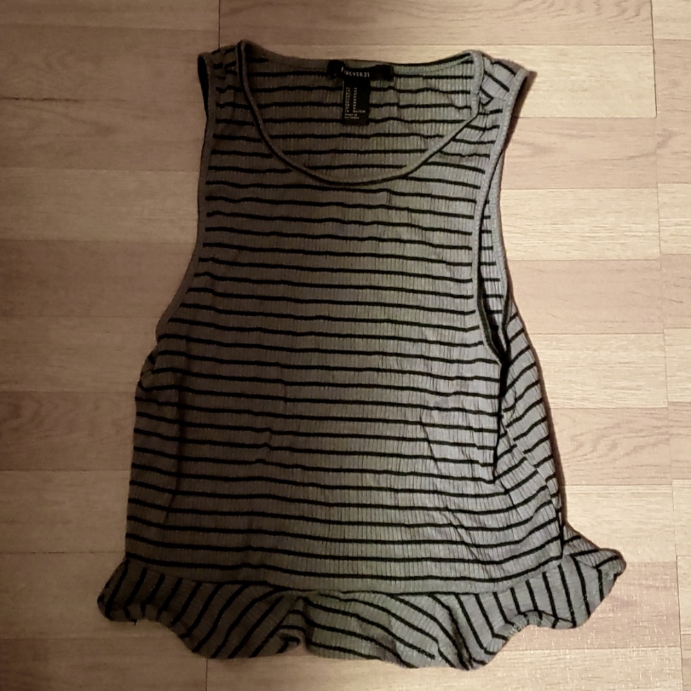 Black & Green Striped Tank Top